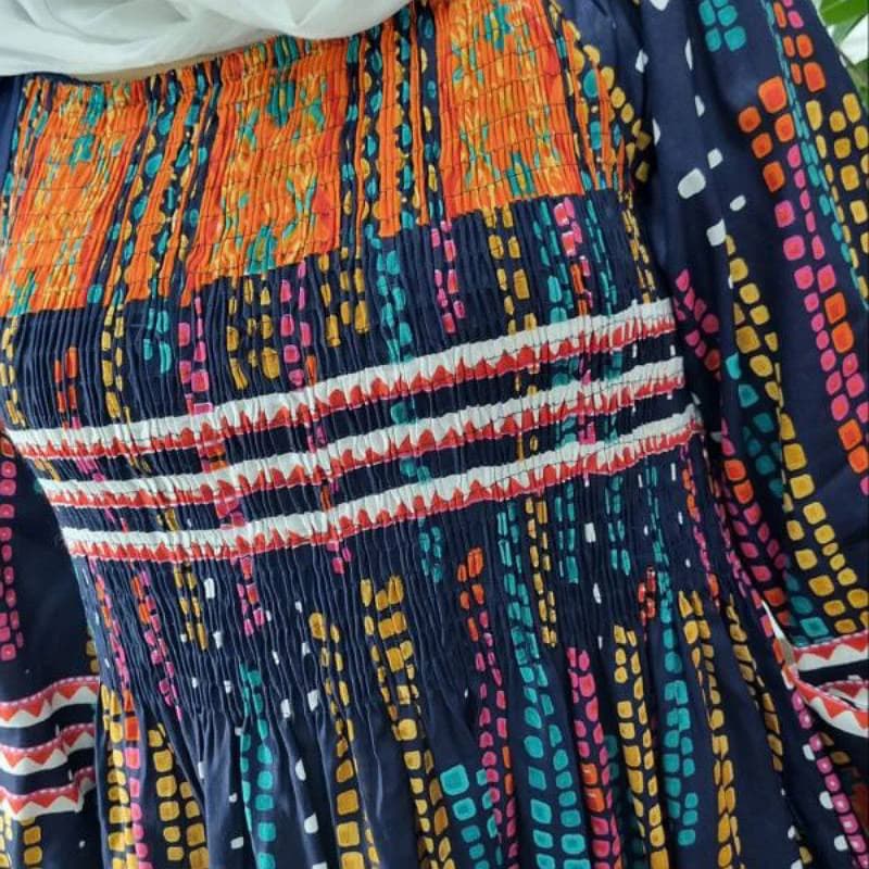 پیراهن ساحلی نخی هندی طرح باران/کد2883 — تصویر ۶