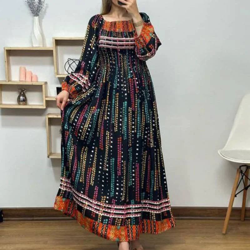 پیراهن ساحلی نخی هندی طرح باران/کد2883 — تصویر ۲