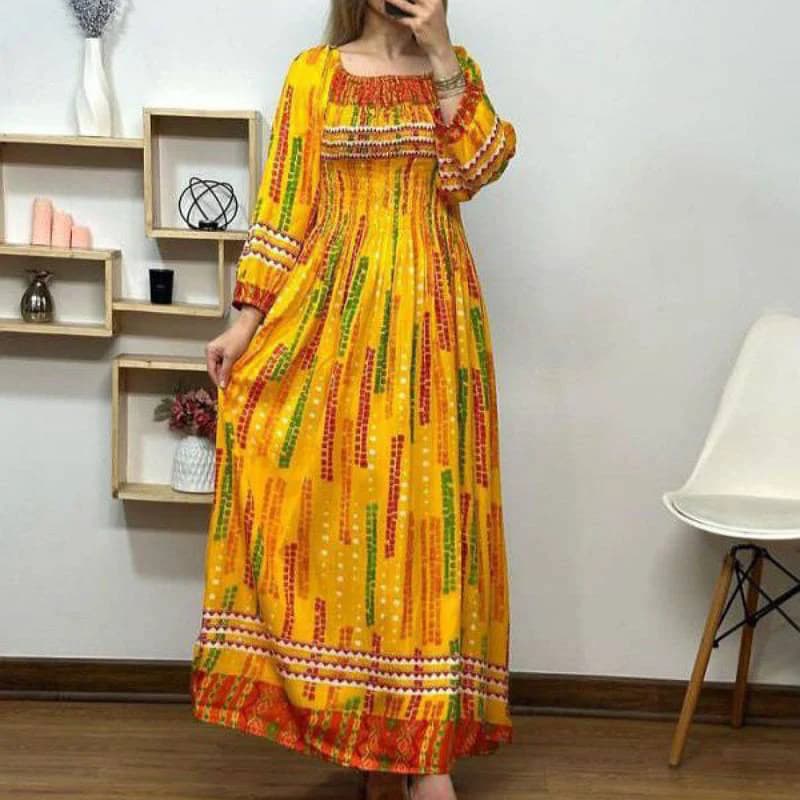 پیراهن ساحلی نخی هندی طرح باران/کد2883 — تصویر ۴