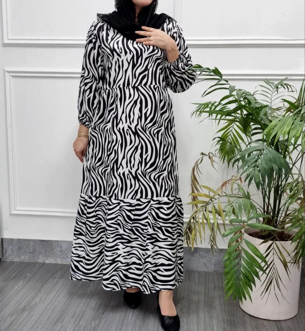 پیراهن ساحلی نخی طرحدارمدل دریا/کد2875 — تصویر ۳