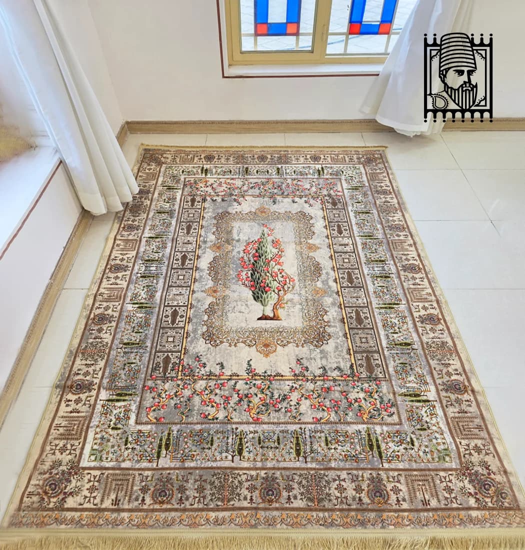 فرش طرح دستباف نقشه انار کد 709011 کرم