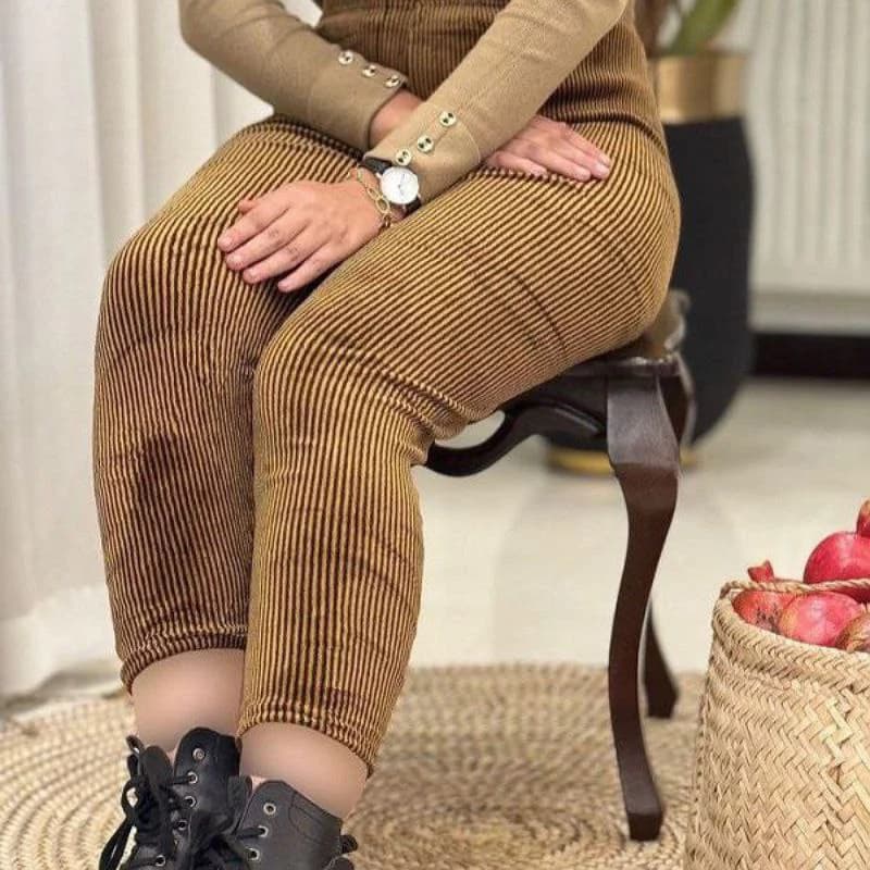 شلوارمخمل کبریتی گرم بالا قواره دار(مارک نانو) وارداتی/کد2866 — تصویر ۵