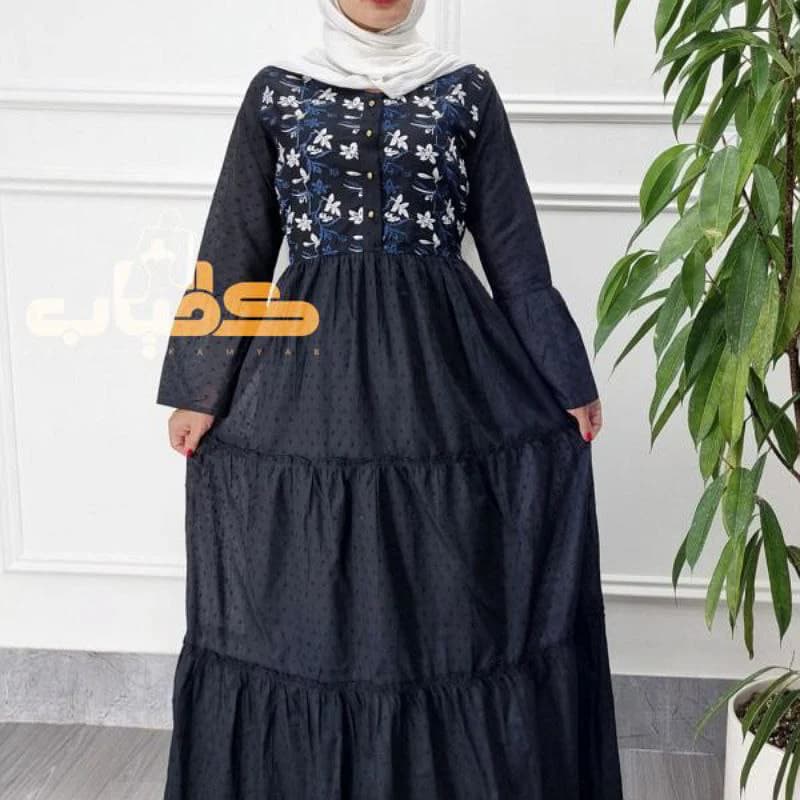 پیراهن ساحلی مانتویی نخی خامه دوزی وارداتی (اصلی)/کد2847 — تصویر ۲