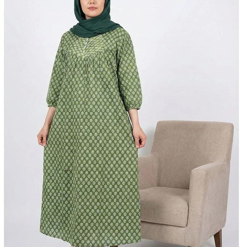 استایل راحت وروزمره باپیراهن ساحلی نخی قواره دار-هندی/کد2856