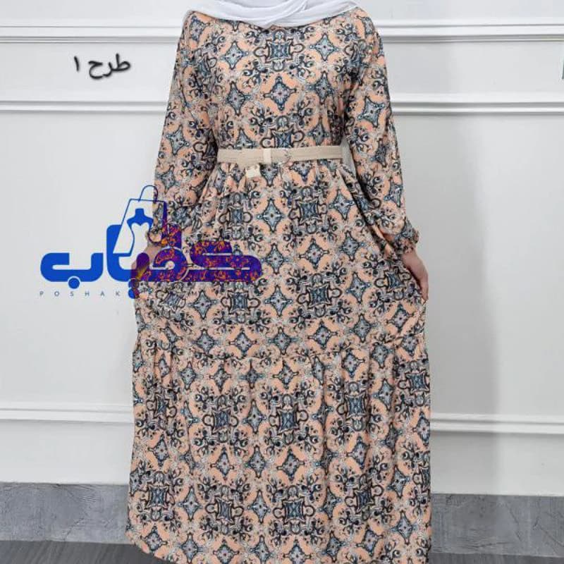 پیراهن ساحلی کرپ فلورخشتی گرم بالا وارداتی/کد2846 — تصویر ۲