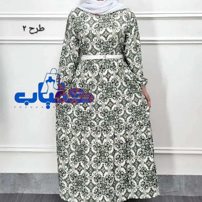 پیراهن ساحلی کرپ فلورخشتی گرم بالا وارداتی/کد2846 — تصویر ۳