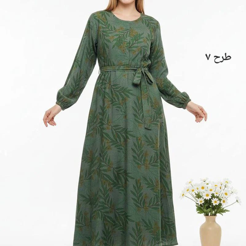 استایل لاکچری باپیراهن ساحلی لینن طرحدار-ترک/کد2838 — تصویر ۷