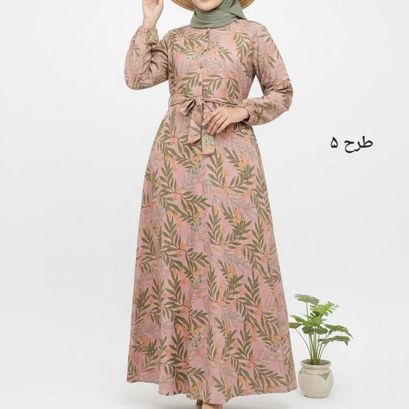 استایل لاکچری باپیراهن ساحلی لینن طرحدار-ترک/کد2838 — تصویر ۵