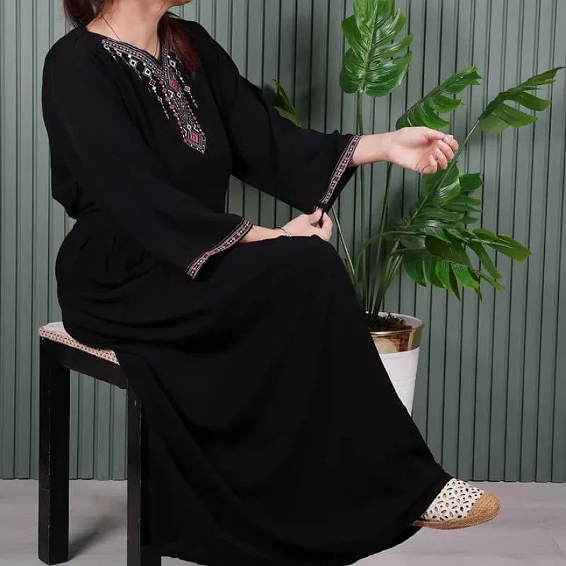 پیراهن ساحلی نخی چاپی سنتی طرح بابونه/کد2834