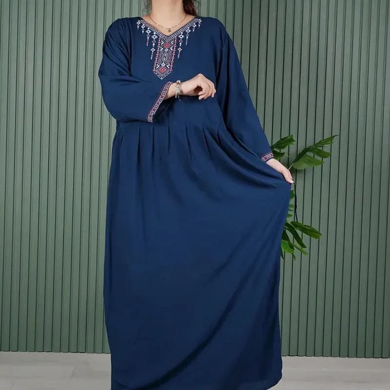 پیراهن ساحلی نخی چاپی سنتی طرح بابونه/کد2834 — تصویر ۲