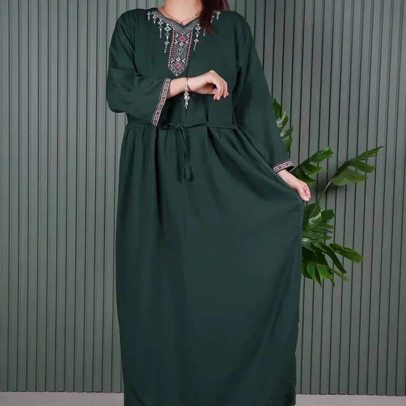 پیراهن ساحلی نخی چاپی سنتی طرح بابونه/کد2834 — تصویر ۶