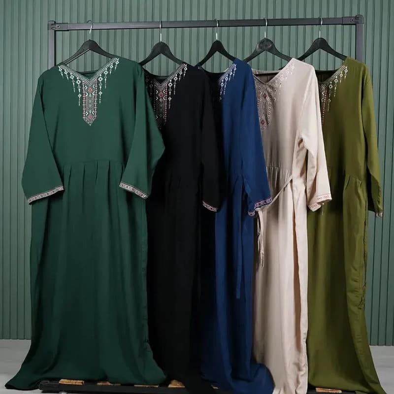پیراهن ساحلی نخی چاپی سنتی طرح بابونه/کد2834 — تصویر ۷