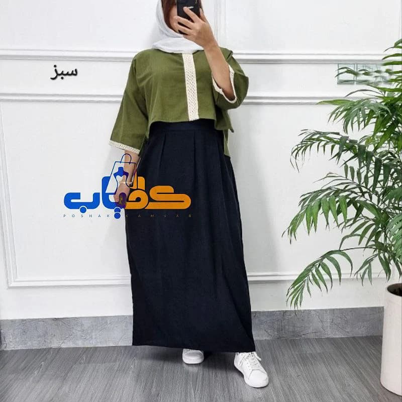 ست کراپ سارافن لینن یه استایل لاکچری خانومانه_ کد2824 — تصویر ۴