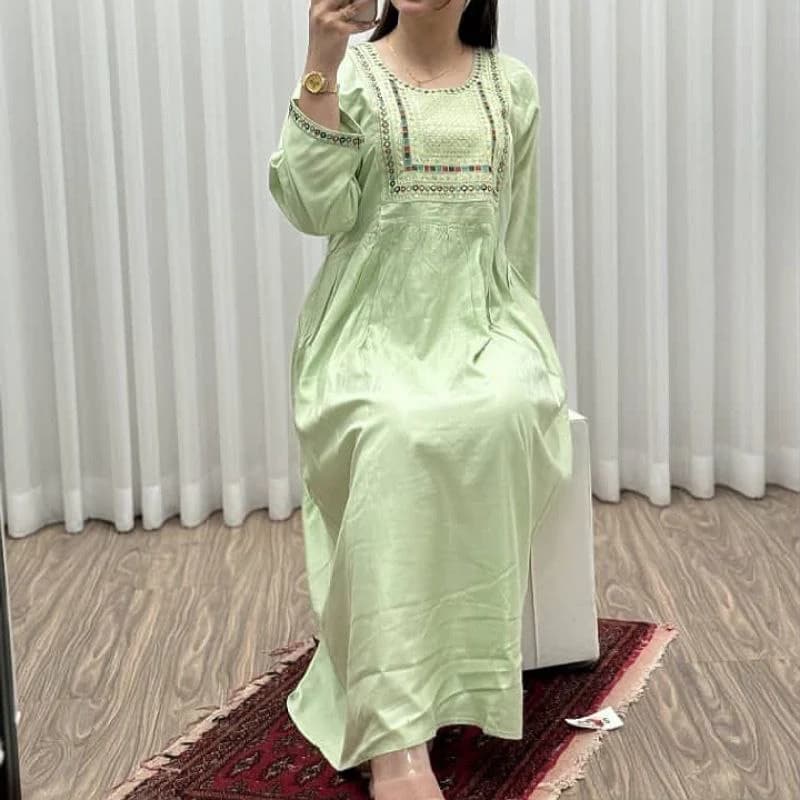 پیراهن ساحلی نخی گلدوزی وارداتی هندی/کد2818 — تصویر ۸