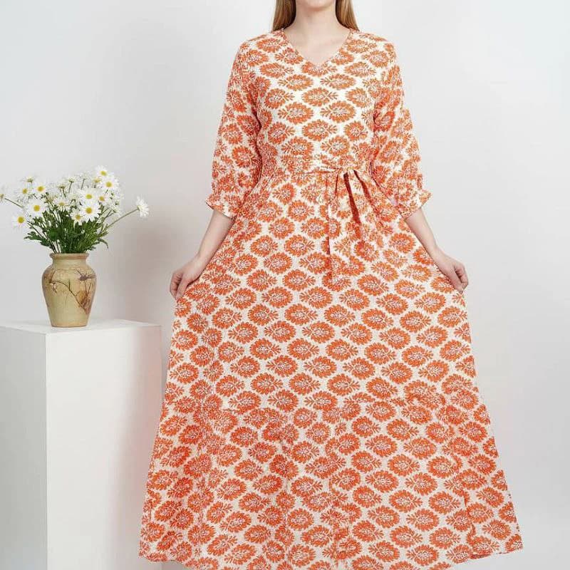 استایل شیک وراحت باپیراهن ساحلی نخی خارجی /کد2815 — تصویر ۳