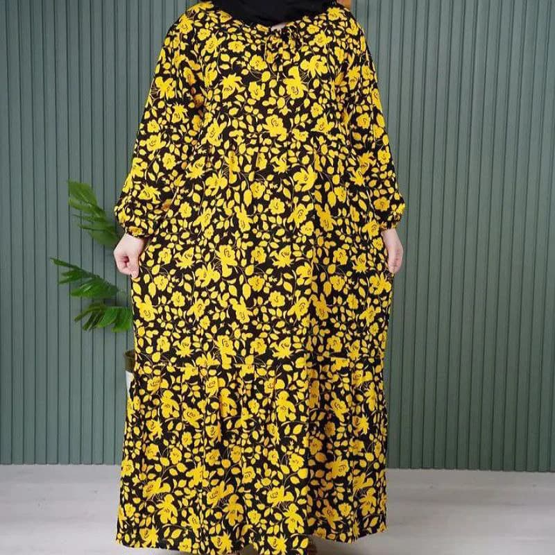 استایل شیک وراحت باپیراهن ساحلی نخی گل مریم/کد2807 — تصویر ۵