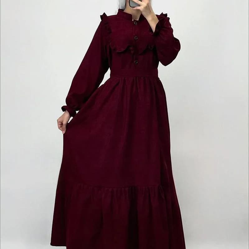 استایل مزونی باپیراهن ساحلی مخمل کبریتی زمرد/کد2803
