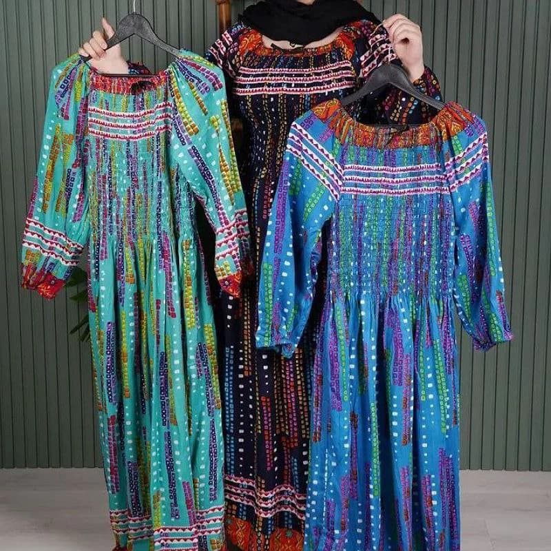 پیراهن ساحلی آستین بلندسینه کش قواره بزرگ هندی/کد2797 — تصویر ۷