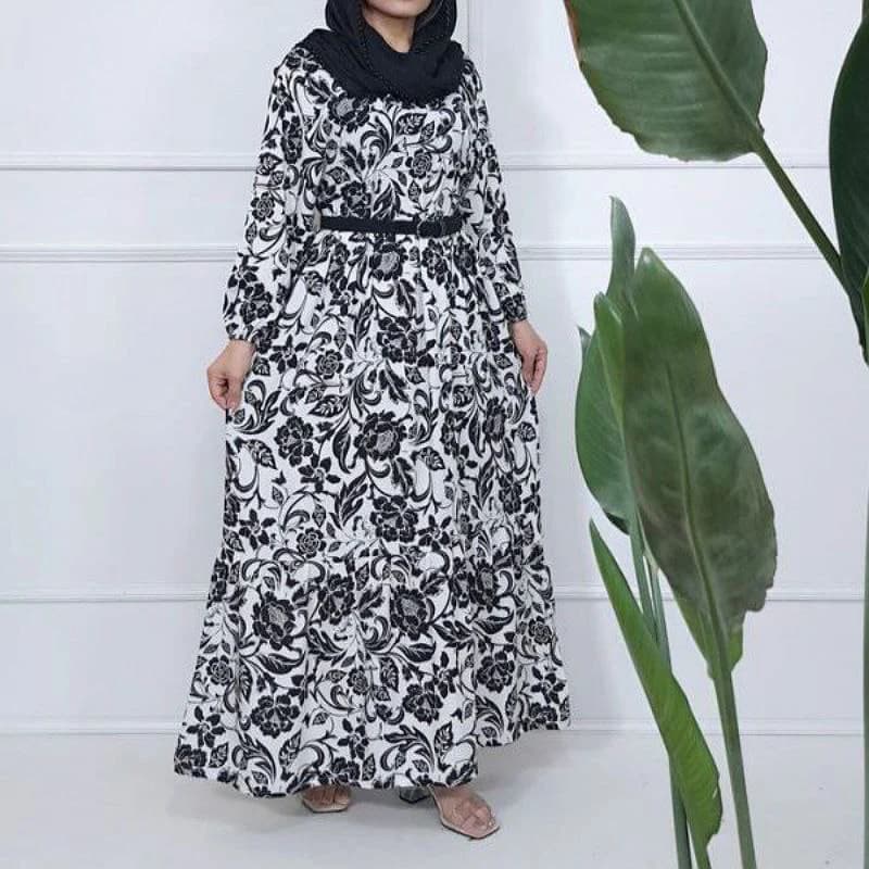 پیراهن ساحلی نخی گلدارطرح فلوار/2790 (تخفیف ویژه یلدا) — تصویر ۳