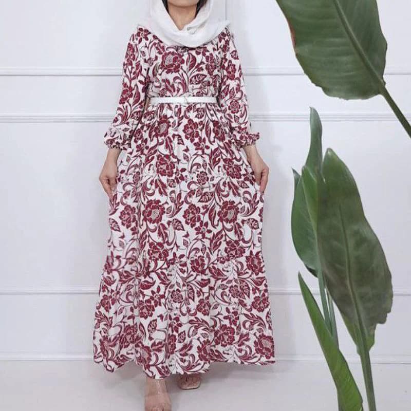پیراهن ساحلی نخی گلدارطرح فلوار/2790 (تخفیف ویژه یلدا)