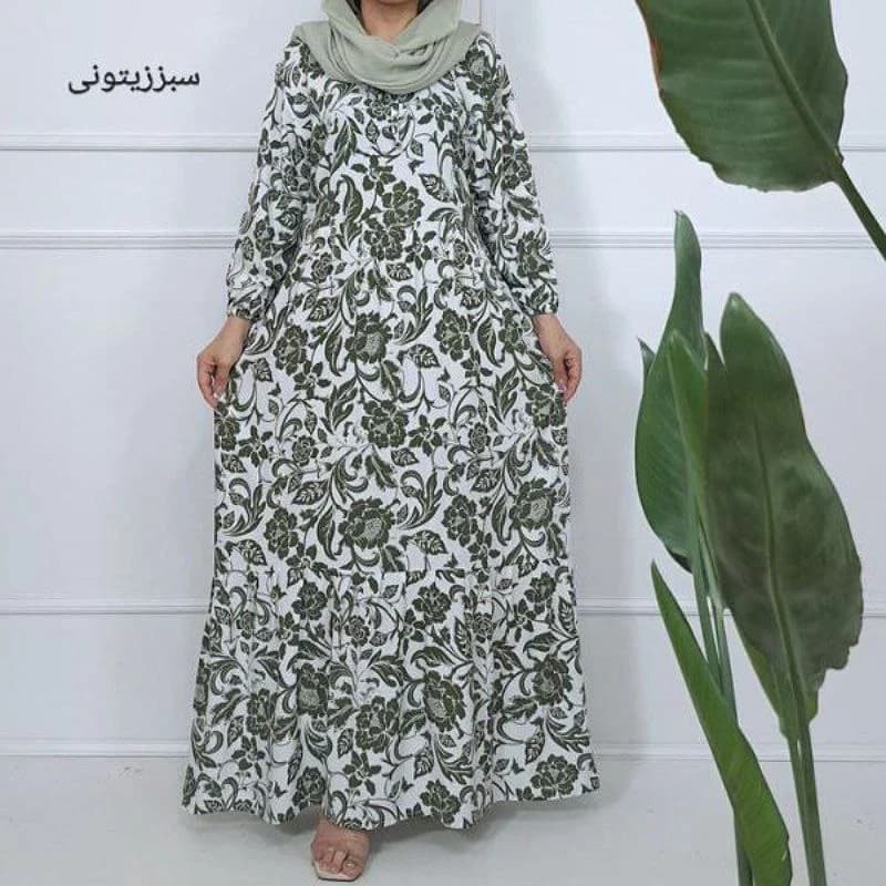 پیراهن ساحلی نخی گلدارطرح فلوار/2790 (تخفیف ویژه یلدا) — تصویر ۴