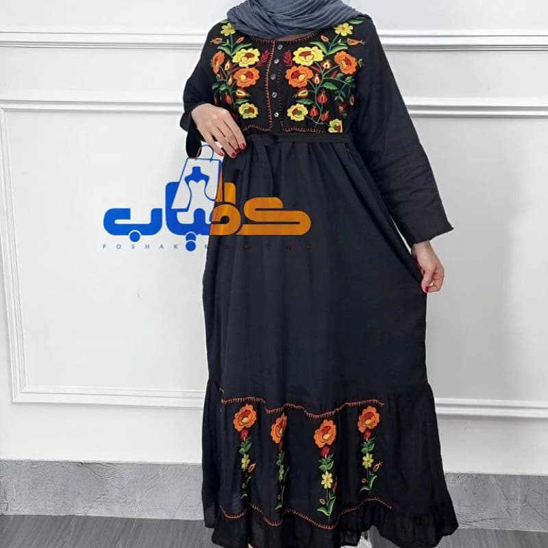 پیراهن ساحلی نخی گلدوزی هندی/کد2784 (فروش ویژه روزمادر)