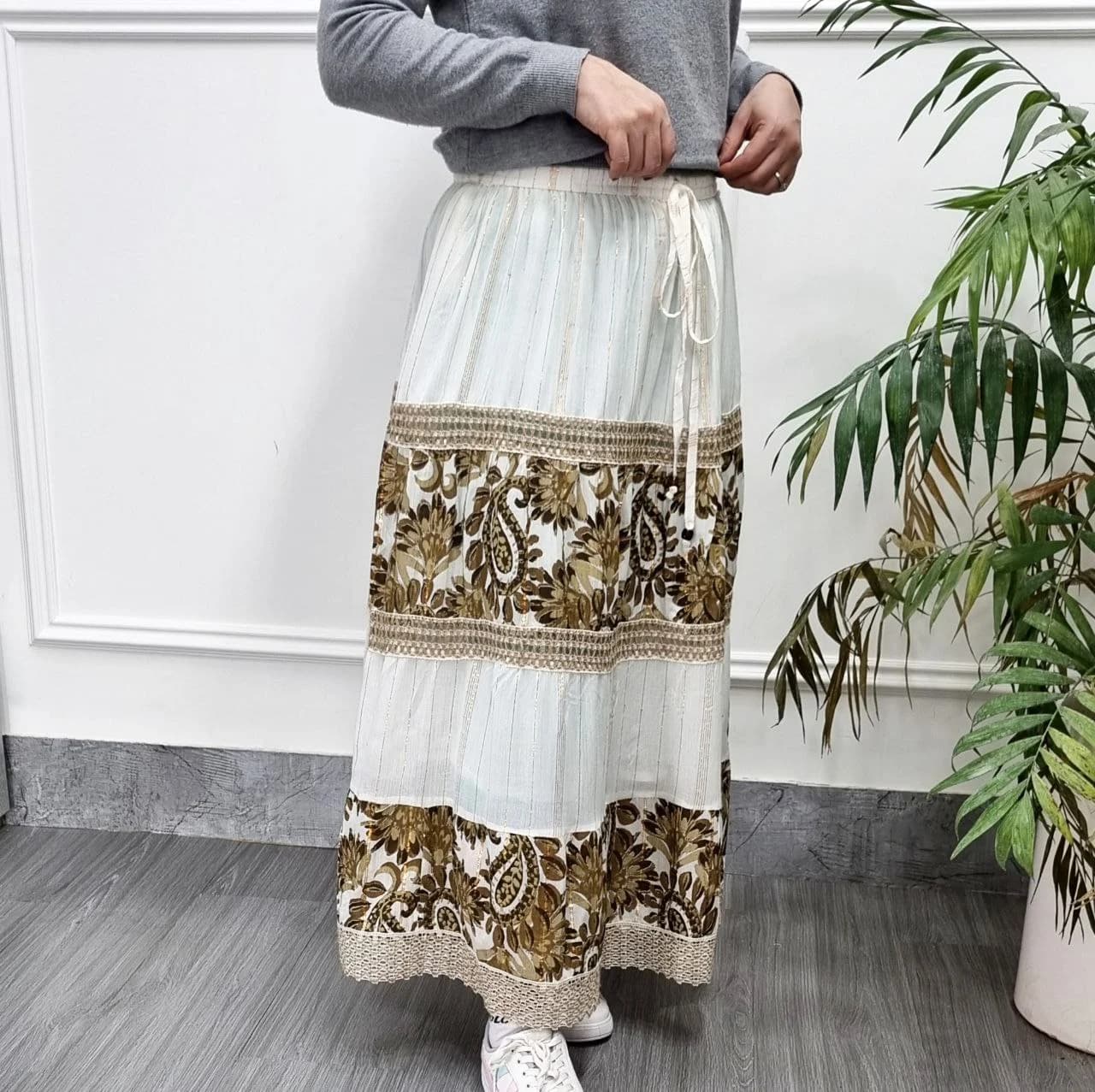 دامن طلاکوب اورجینال زنانه وارداتی هندی/کد2782 — تصویر ۲