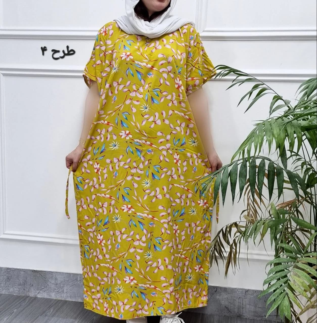 پیراهن ساحلی نخی خارجی یه استایل راحت وخانومانه/کد2778 (تخفیف ویژه روزمادر) — تصویر ۴