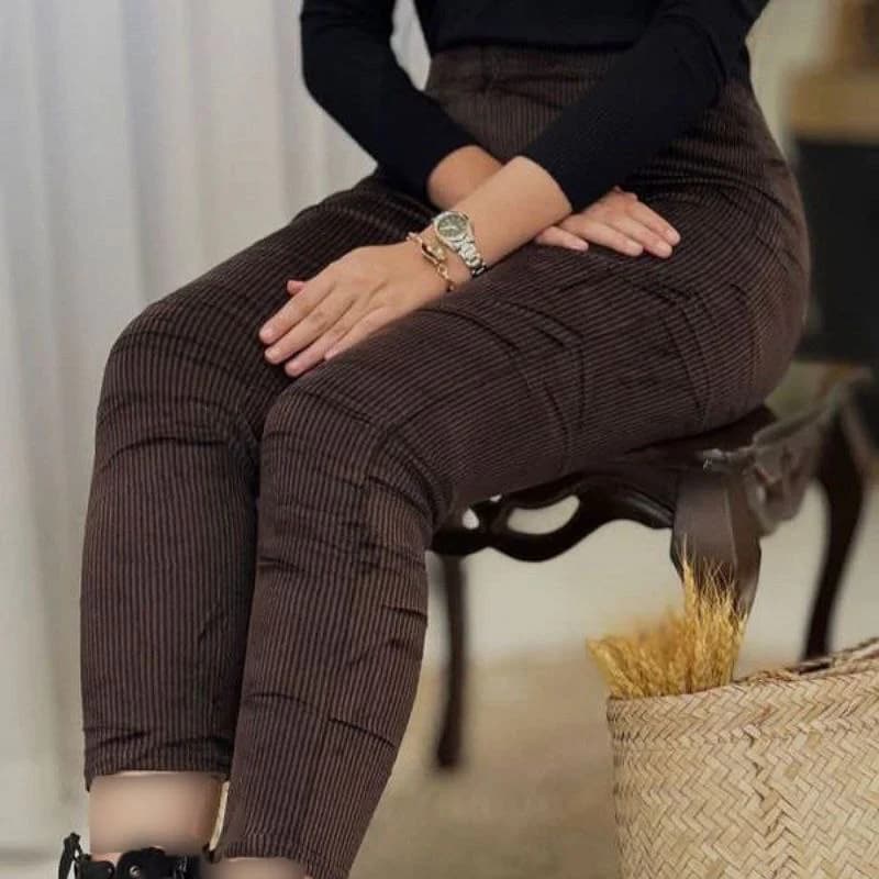 شلوارمخمل کبریتی گرم بالا وارداتی/کد2761 — تصویر ۳