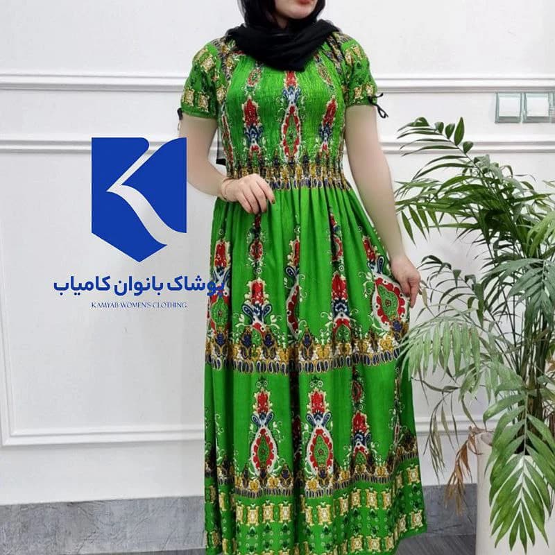 پیراهن ساحلی نخی استایل لاکچری زنانه هندی کد2741 — تصویر ۳
