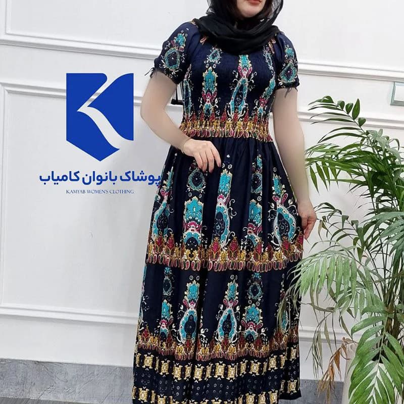 پیراهن ساحلی نخی استایل لاکچری زنانه هندی کد2741