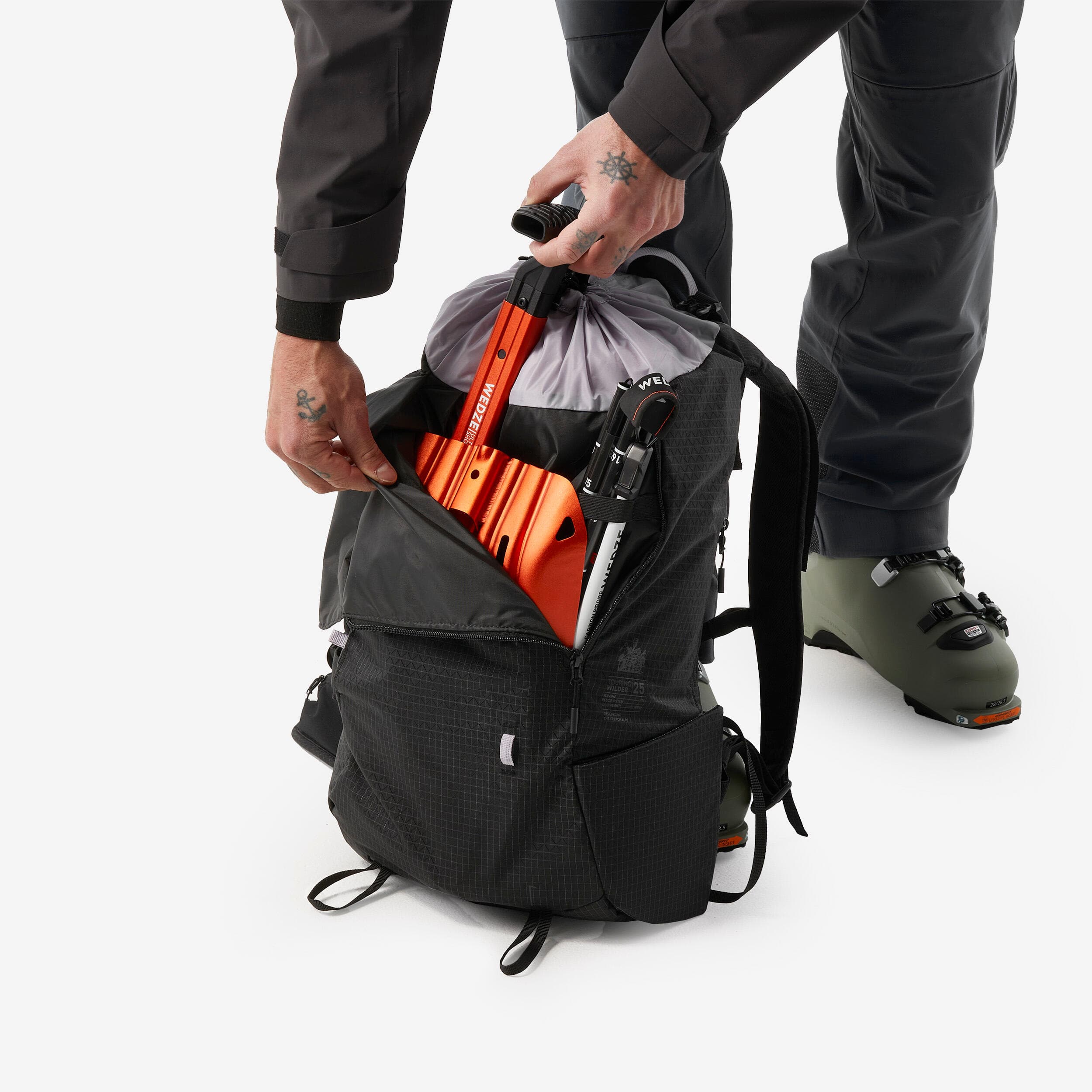 کوله پشتی اسکی تورینگ ودز – Splitboard 25L MT – wedze – مشکی — تصویر ۴