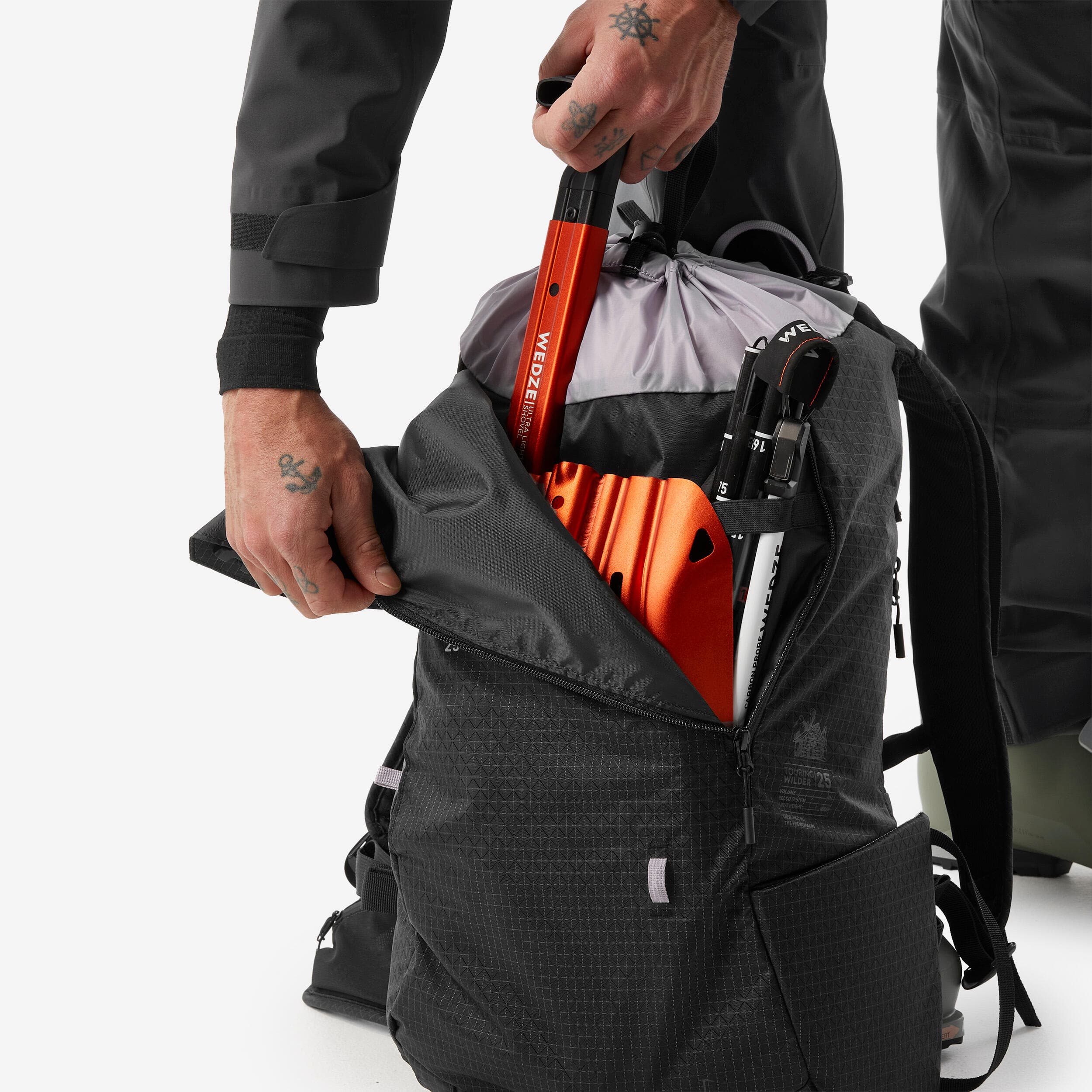 کوله پشتی اسکی تورینگ ودز – Splitboard 25L MT – wedze – مشکی — تصویر ۵