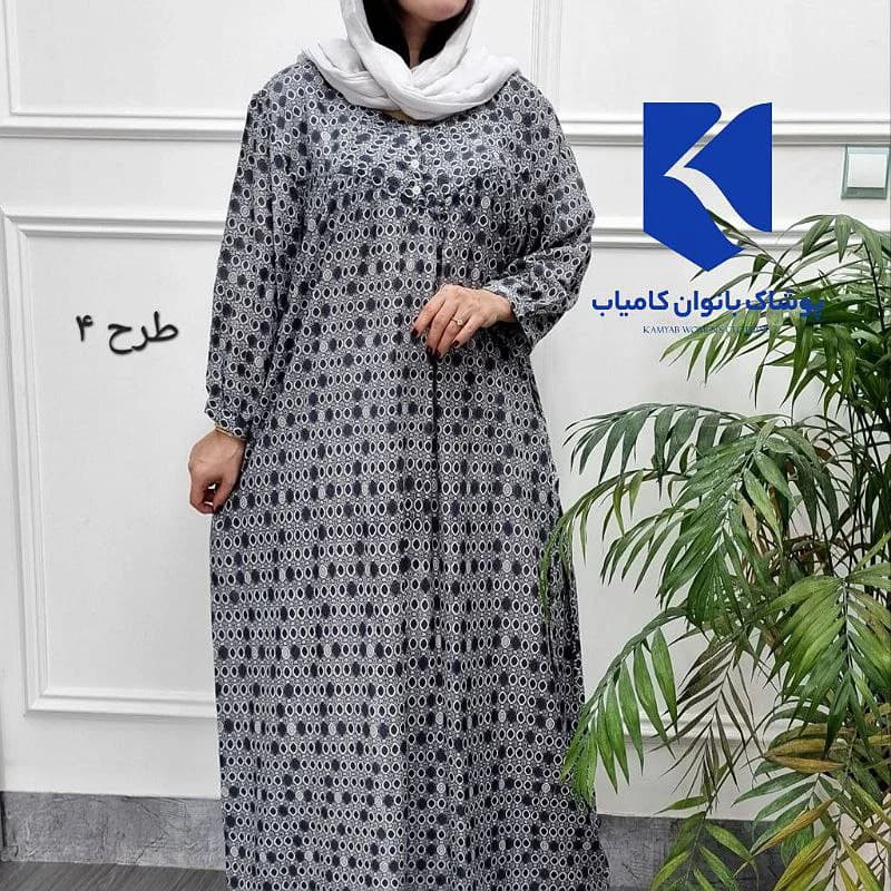 پیراهن ساحلی نخی قواره بزرگ مامی سایز-هندی کد2749 — تصویر ۴