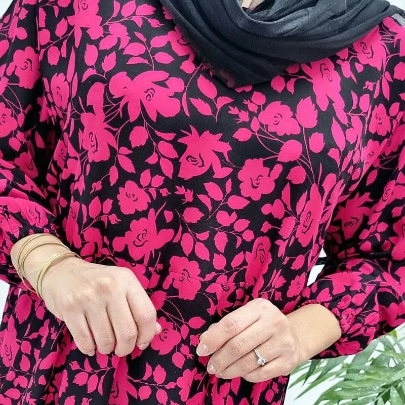 استایل شیک وراحت باپیراهن ساحلی نخی گل مریم/کد2754 — تصویر ۸