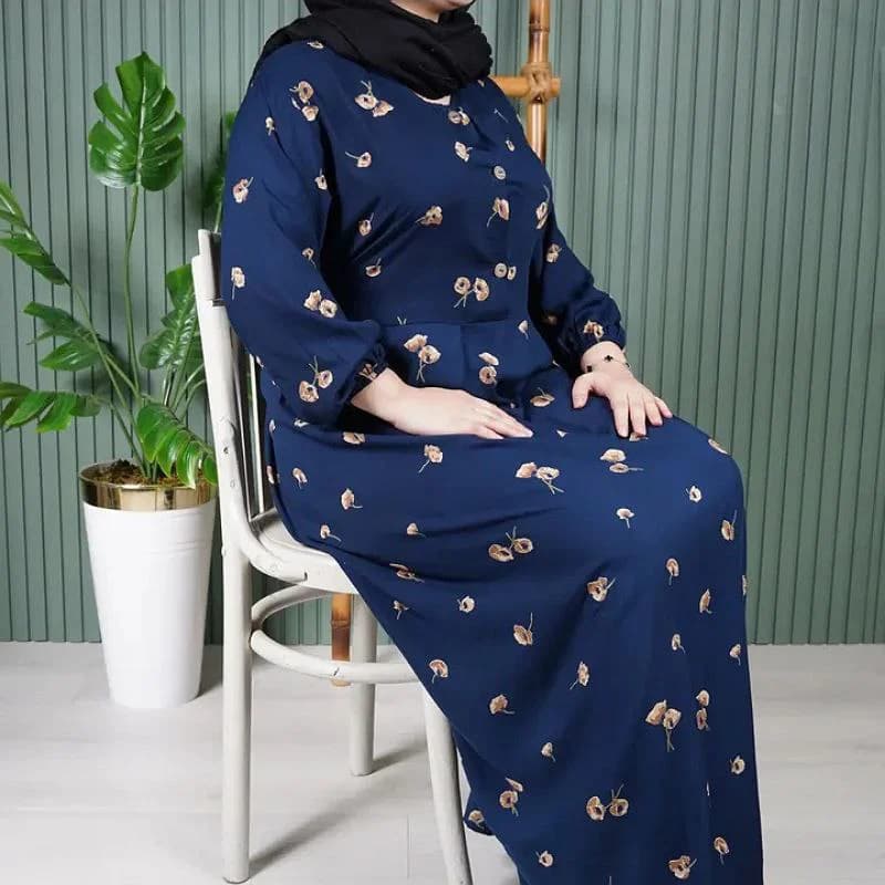 پیراهن ساحلی نخی گلدارمدل شیردهی/2733 — تصویر ۳