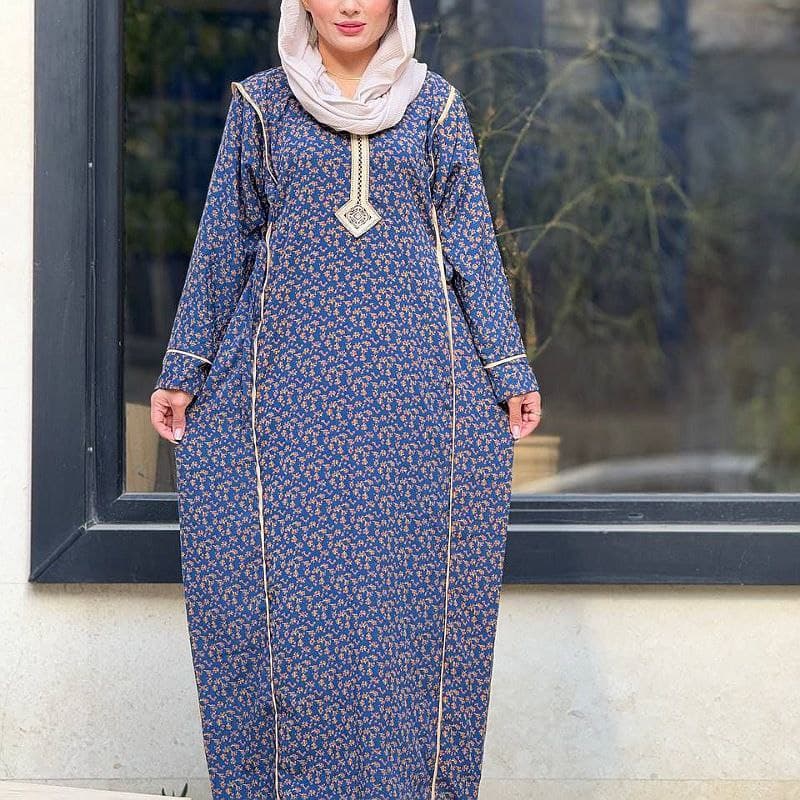 پیراهن ساحلی نخی یال یقه گلدوزی کد2703 — تصویر ۵