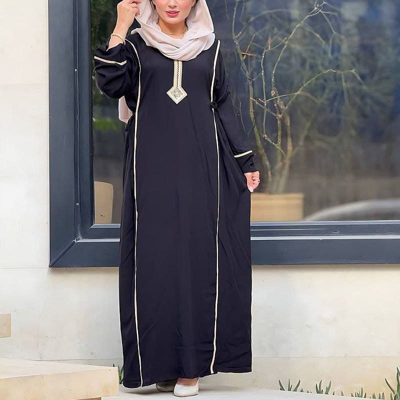 پیراهن ساحلی نخی یال یقه گلدوزی کد2703 — تصویر ۲