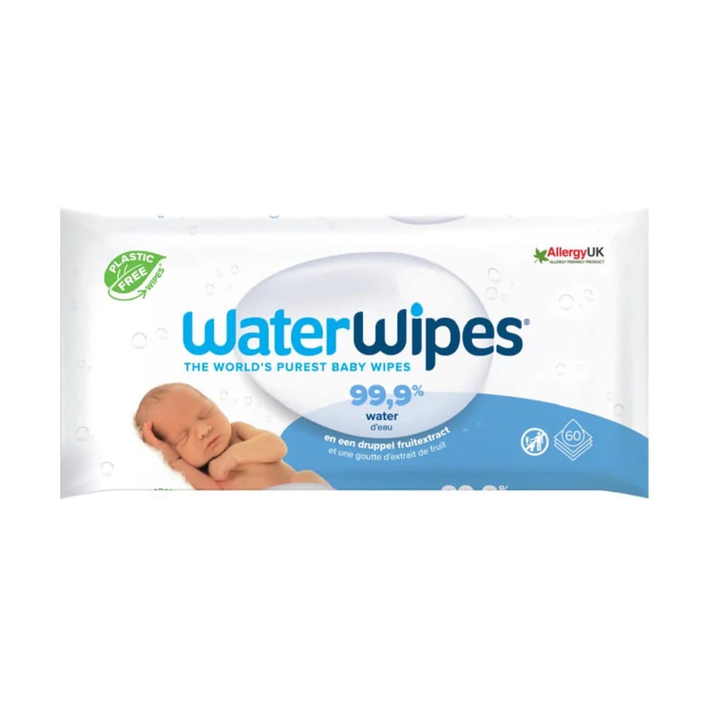 دستمال مرطوب 99.9% آب واتر وایپس Water Wipes بسته 60 عددی