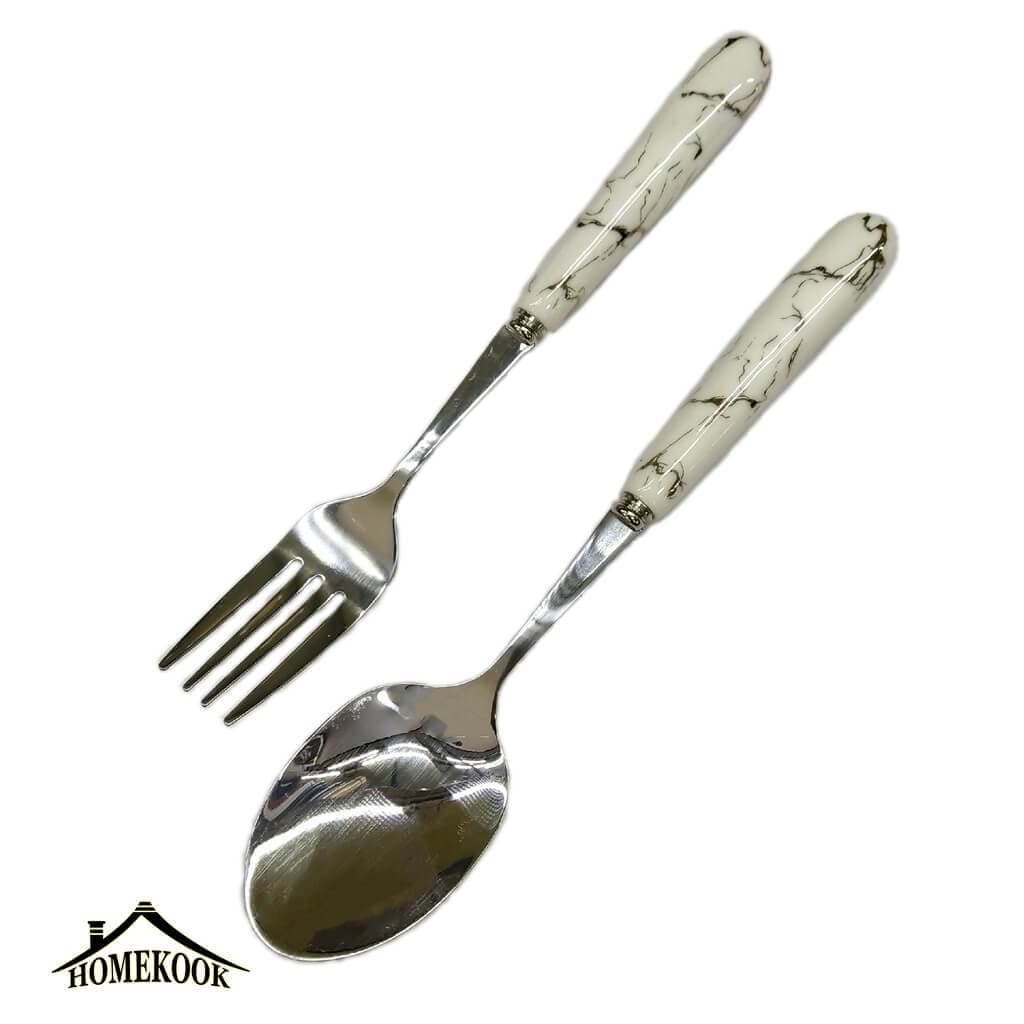 قاشق چنگال دسته سرامیک مشکی KARAJA