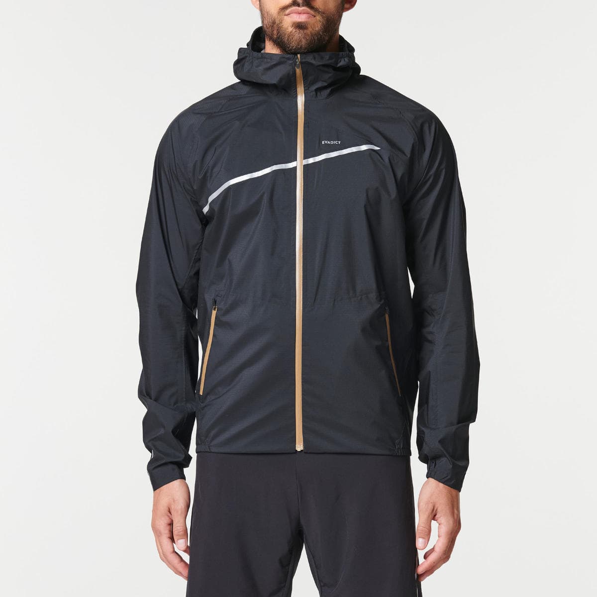 کاپشن مردانه ضد آب رانینگ کیپران – Running/Trail Running – مشکی – Kiprun Run 500 Rain