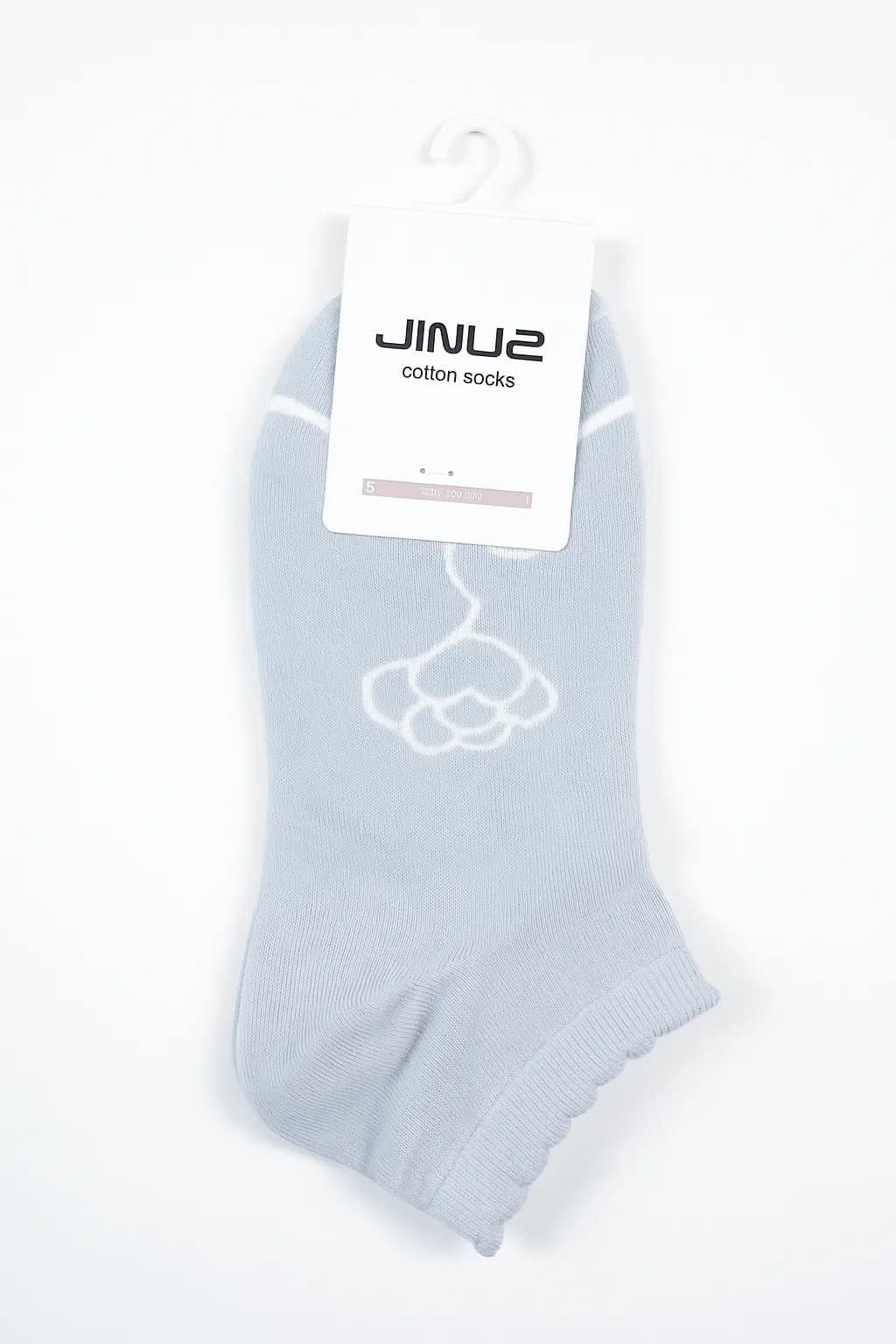 جوراب فانتزی زنانه نخی JINU2 طرح قلب و گل — تصویر ۴