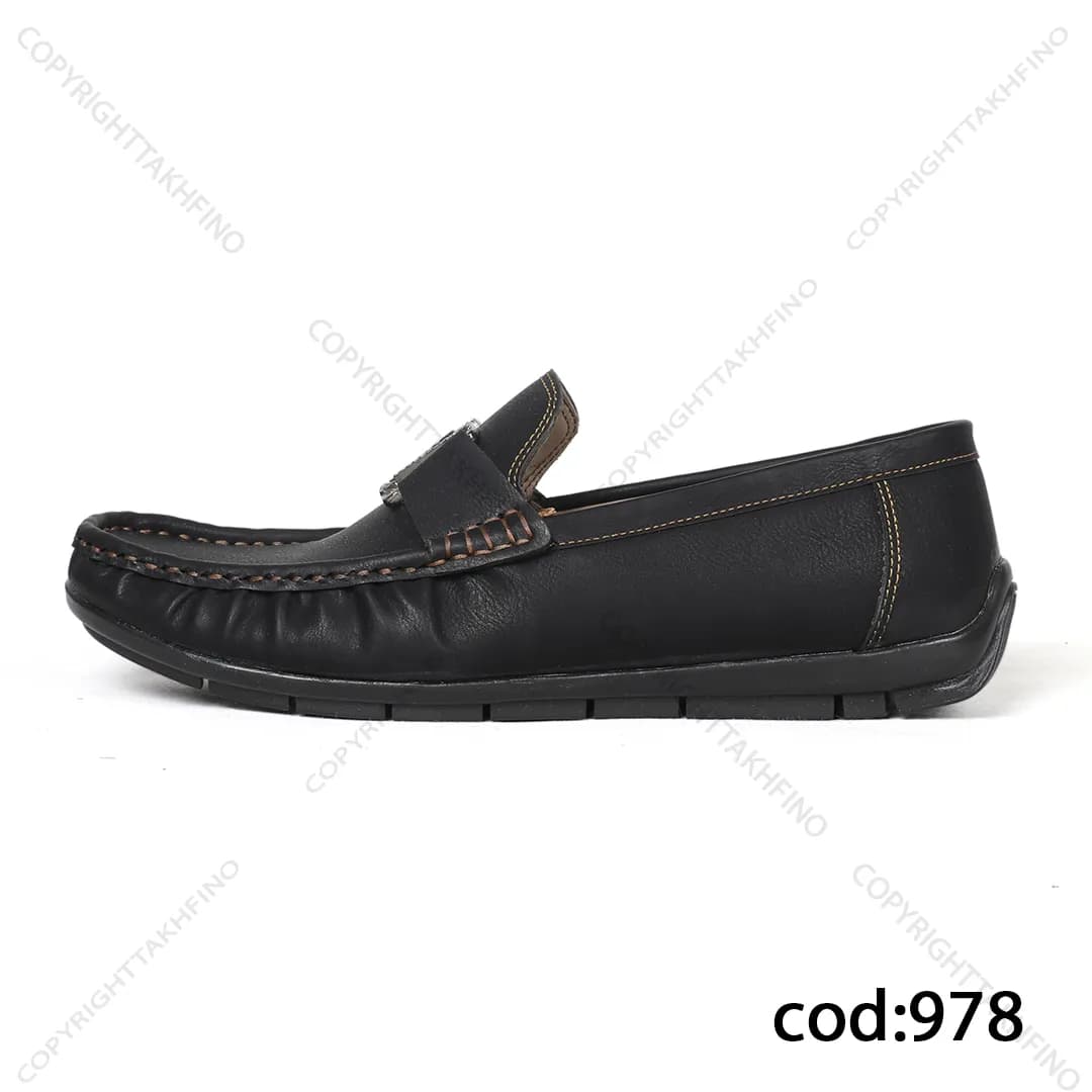 کالج مردانه چرم تمام مشکی سگک LV(کد 978)