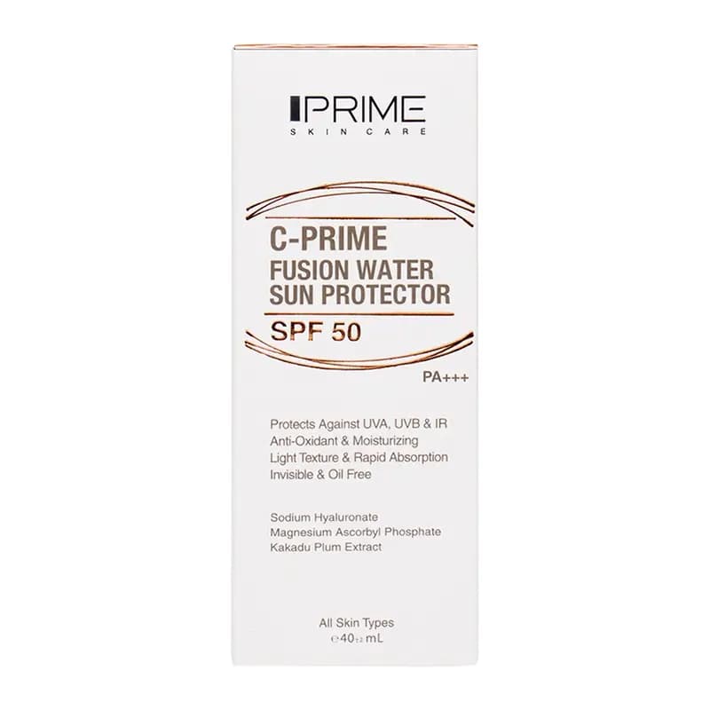 فلوئید ضدآفتاب پرایم SPF 50 مدل C-Prime Fusion Water بی رنگ حجم 40 میل — تصویر ۲