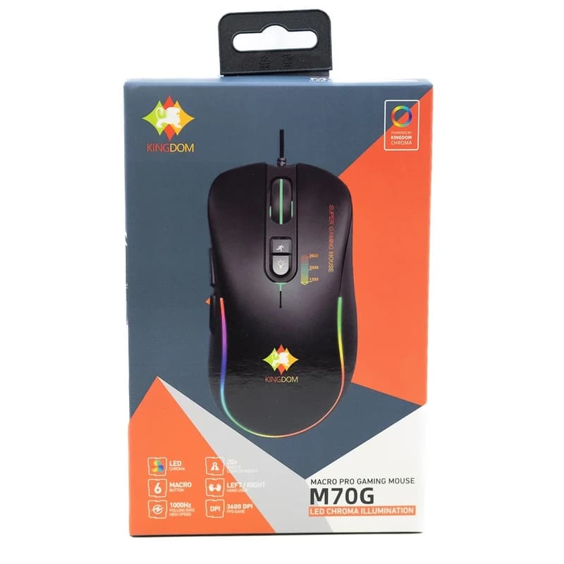 موس گیمینگ باسیم KINGDOM مدل M70G آر جی بی دار — تصویر ۶