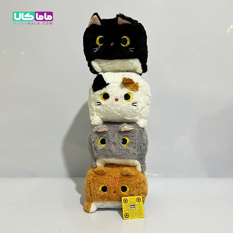 عروسک گربه مکعبی قهوه ای 30 سانتیمتر — تصویر ۶