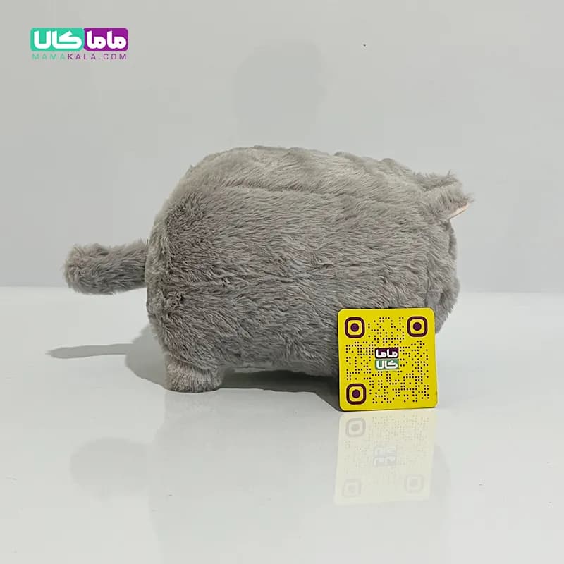 عروسک گربه مکعبی طوسی 30 سانتیمتر — تصویر ۵