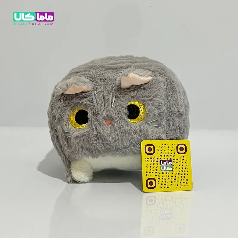 عروسک گربه مکعبی طوسی 30 سانتیمتر