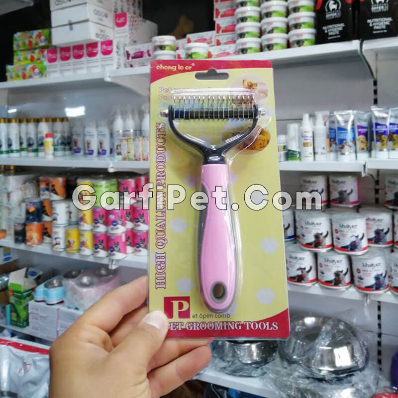 شانه گره باز کن سگ و گربه؛ مدل دو طرفه با دسته ژلاتینی — تصویر ۱۰