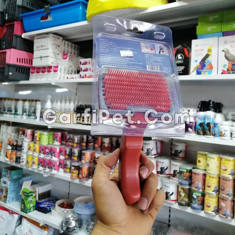 برس سگ و گربه همراه با دکمه تخلیه مو (اندازه L و M) — تصویر ۲